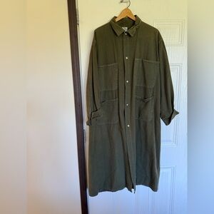 Vintage cotton color army green canvas twill utility jacket - L